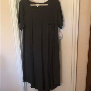 Lula Roe Carly 2XL NWT charcoal gray ribbed